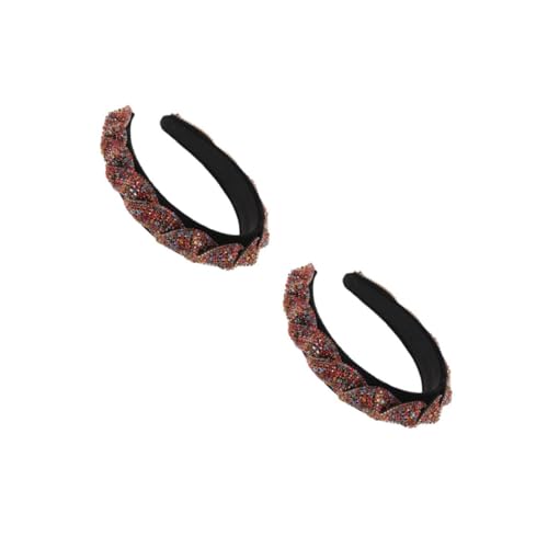 Lot de 2 bandeaux en velours élégants pour coiffure de fête et mariage