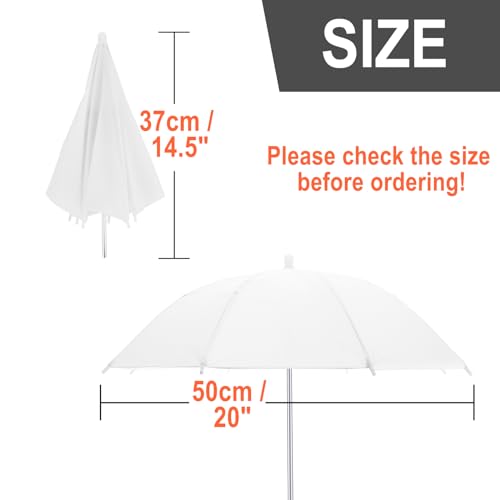 Cosmos CAM-RFT-UMB-SOFT-NYLON 2 Pack Mini Photography Light Reflector Umbrella 20 Inch/ 50Cm Diameter White Translucent Soft Umbrella Photography Photo Video Studio Mini Lighting Diffuser thumb #1