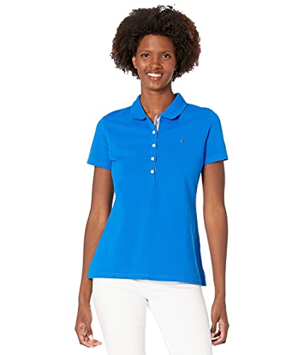 Tommy Hilfiger Short Sleeve Polo (Standard and Plus Size) Camisa, Cerúleo, XS para Mujer