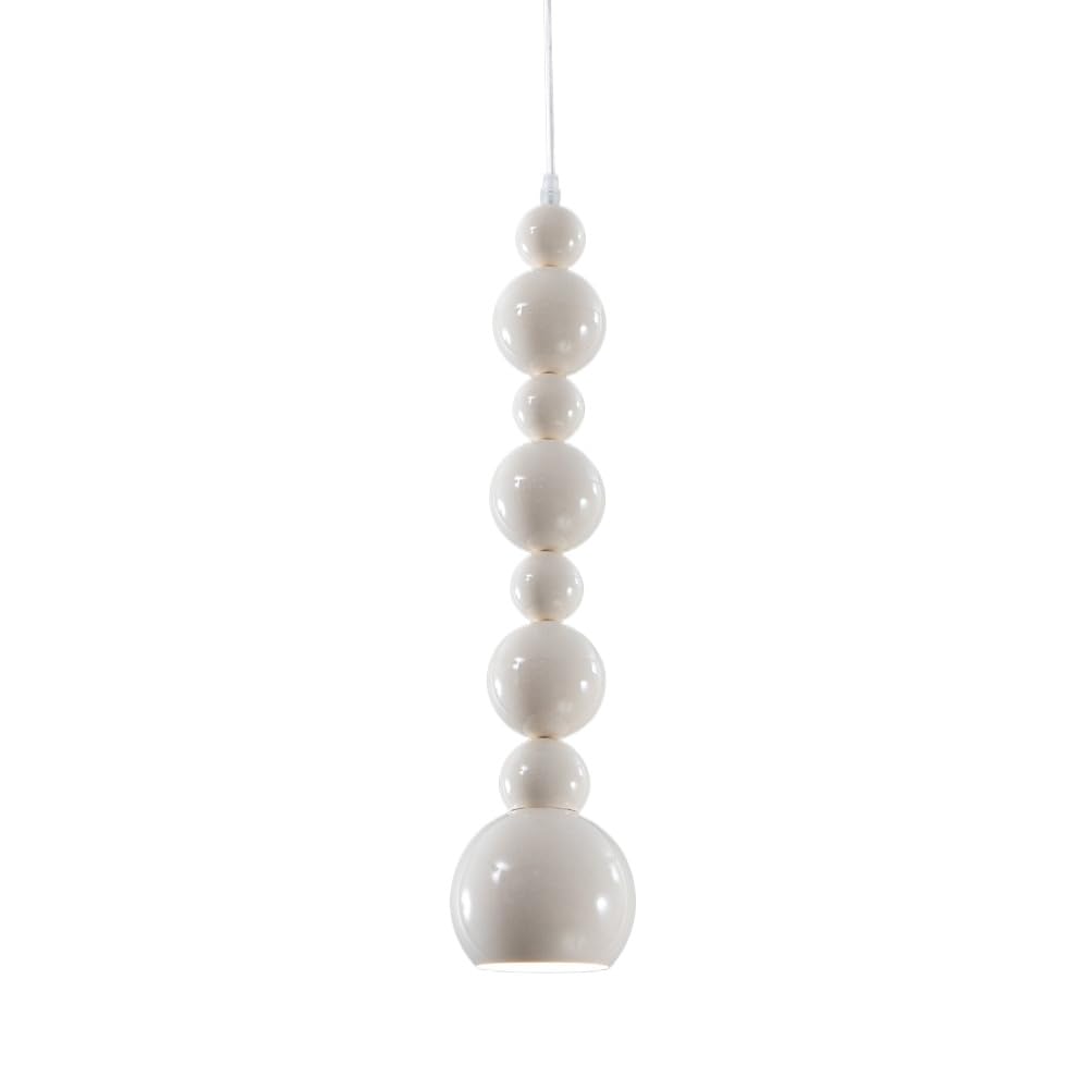 CSXSXAUO Modern White Pendant Light Ceiling Fitting Globe Hanging Lamp Single Chandelier, Nordic Lighting E14 Suspended Lights for Bedroom Kitchen Island Dining Room Cafe Star of