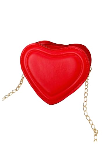 Floerns Women's Heart Shape Satchel Crossbody Bag Mini Handbag Valentines Clutch Purse Red One-Size
