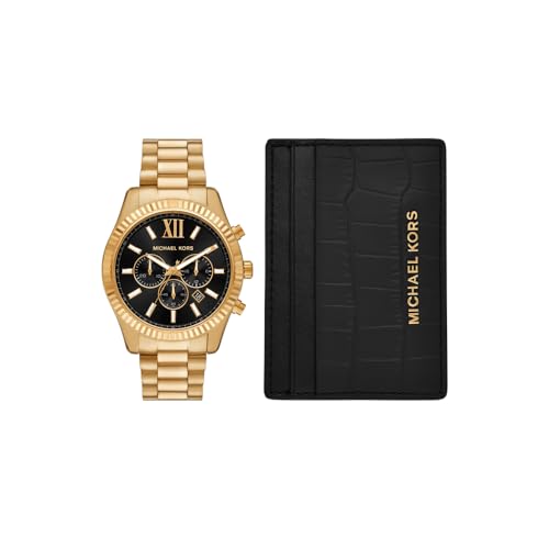 Michael Kors Lexington MK9245SET Montre pour Homme en Acier Inoxydable Doré 44 mm