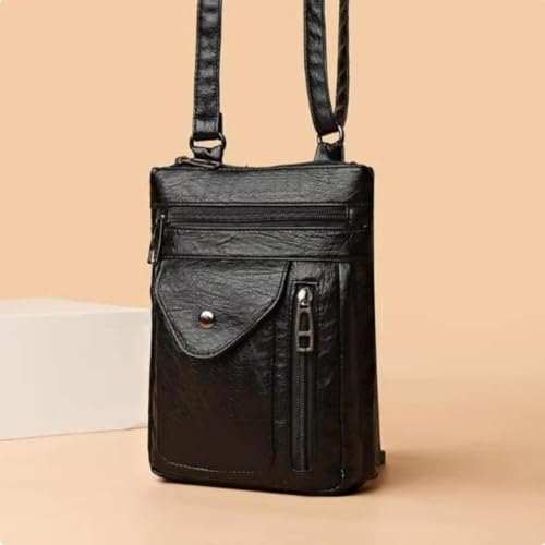 Soft PU Leather Women Man Messenger Bag Crossbody Bag Vintage Handbag Mini Cell Phone Bag3