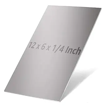 6061 T651 Aluminum Sheet Metal, 12 x 6 x 1/4 Inch Thickness Rectangle Metal Plate, 6MM Aluminum Plate Flat Stock, Finely Polished and Deburred, Heat Treatable Aluminum Metal Plate for Industry