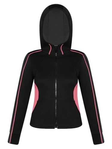 Chaqueta para mujer Linjinx con capucha para traje de neopreno, top de natación, impermeable, para actividades al aire libre miniatura 4