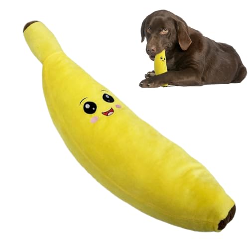 Banana giocattolo per cani – Banana giocattolo squeak, peluche cucciolo Chew Toy | giocattolo morbido a forma di banana per cani, giocattolo naturale per cuccioli, ideale per La