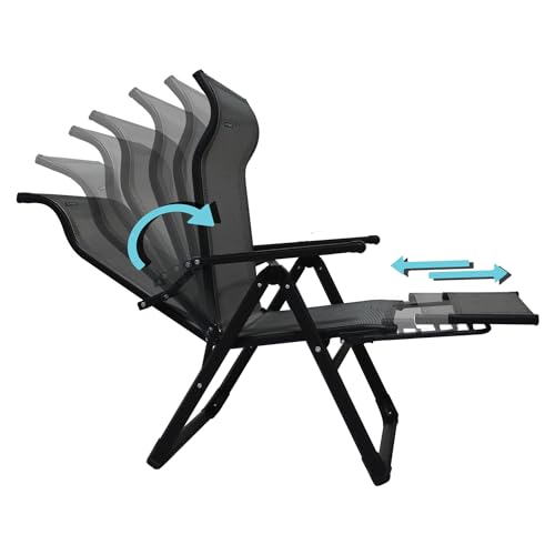 Caravan Sports Ergo+ - Adjustable Outdoor Patio Camping Lounge with Footrest & Headrest, Steel Frame Weather-Resistant Fabric – Folding Outdoor Chair by Caravan - Image 2