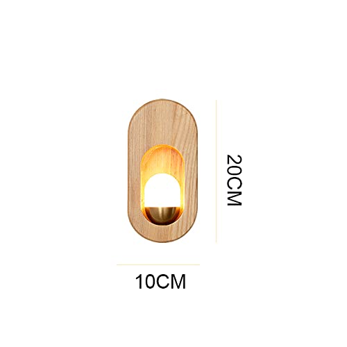 Lámpara de pared de arte de madera nórdica para mesita noche 8