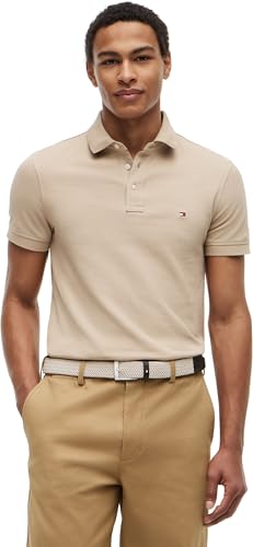 Tommy Hilfiger Herren Poloshirt Kurzarm 1985 Slim Fit, Beige (Batique Khaki), M 1