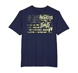 Promoted to Dad Est 2026 Pregnancy American Flag Camo T-Shirt, Men's Big and Tall, Navy Blue, 6X Tall