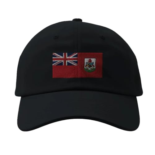 Casquette Drapeau des Bermudes Noir broderie fine haut de gamme
