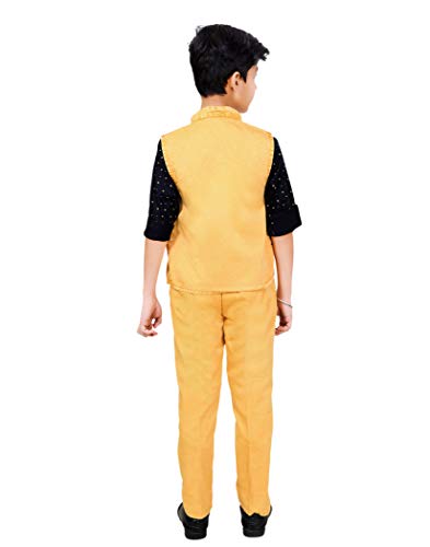Image of AHHAAAA Kids Ethnic Cotton Blend Waistcoat Shirt and Trouser For Boys 2015