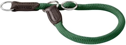 HUNTER Freestyle Dressurhalsung für Hunde | strapazierfähiges Tau mit Polyamid-Kern, robust, pflegeleicht, ideal für Training & Alltag, Farbe: Dunkelgrün, Größe: L