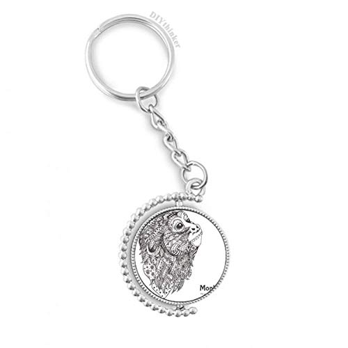 Titular de la llave rotativo con diseño de mono y anillo de cadena duradero