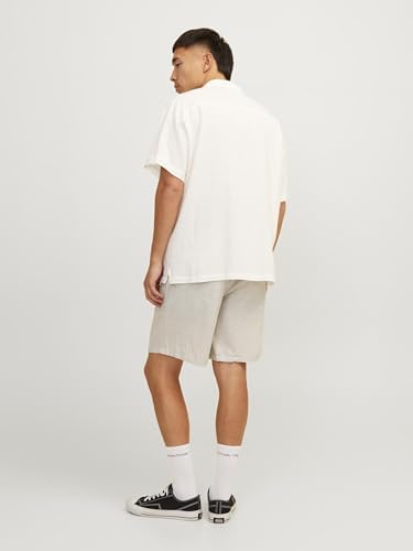 JACK & JONES Erkek JPSTJAIDEN JJSUMMER LINEN BLEND SHORT SN Jogger Şort Koyu Bej XL - Görsel 5
