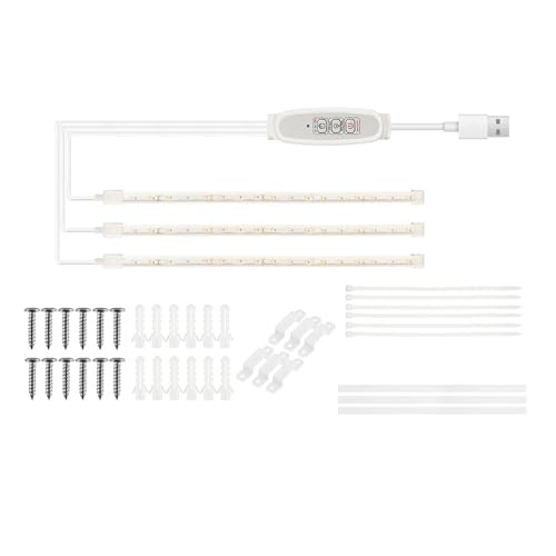 ZJchao Sunlike Tiras de Luz LED para Plantas de Interior, Lámpara Roja de Espectro Completo de 3000 K para Hidroponía y Suculentas, Regulable con Temporizador de 24 Horas, Alimentación USB, Diseño
