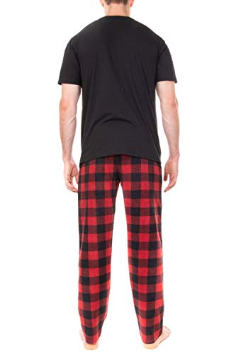 Swiss Alps Mens T-Shirt and Buffalo Plaid Check Fleece Lounge Pants Gift Set4