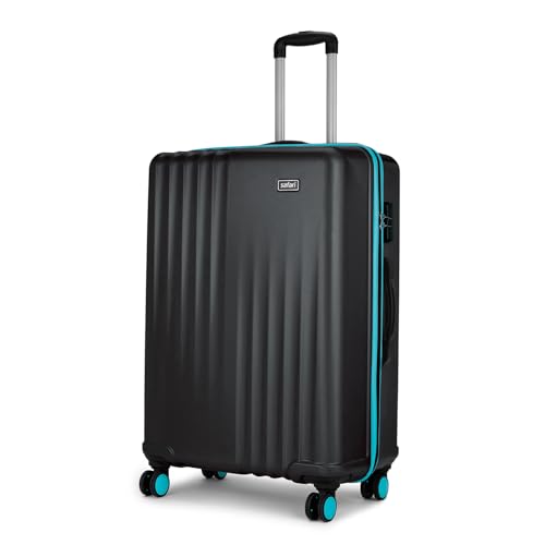 Image of Safari Citymiles 8 Wheels 69 Cm Medium Size Trolley Bag Hard Case Polycarbonate 360 Degree Wheeling Check in Luggage, Antitheft Zipper, Travel Bag, Suitcase for Travel, Trolley Bags for Travel, Black