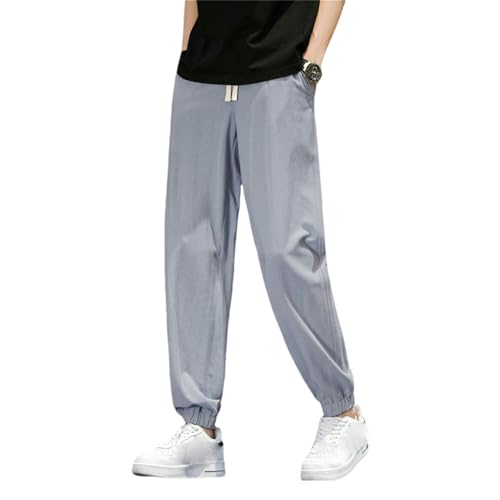 Pantalon de jogging décontracté homme en coton et lin ample et léger pour l'été