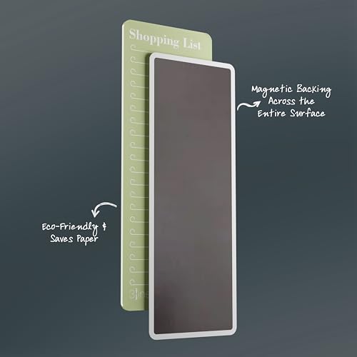 Image of 3 Lines Shopping List Fridge Magnet with Marker|Smart Planning & Shopping for Family, Working Professionals|to Do List| Acrylic Magnetic Notepad for Kitchen Organisation|9x24 cms|Kiwi Color|Regular