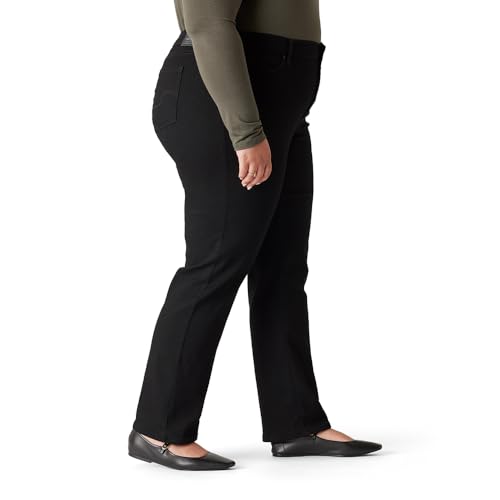 Levi Strauss Signature Women's Modern Straight Jeans Mid-Rise Stretch Denim (Standard and Plus), (New) New Black Opal, 10 Short2