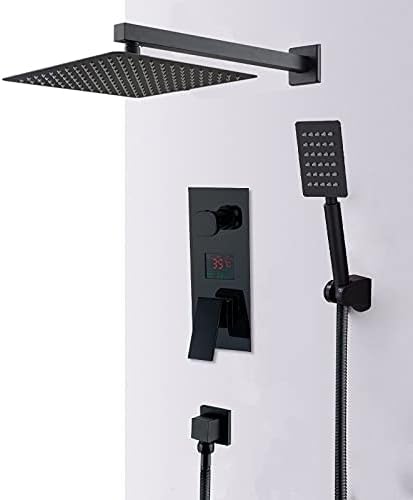 Ensemble de douche noir mat haut de gamme à affichage numérique et cascade