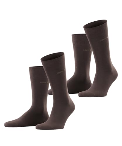 ESPRIT Basic Uni Multipack M So algodón lisos 2 pares, Calcetines Hombre, Marrón Dark Brown 5230, 39-42