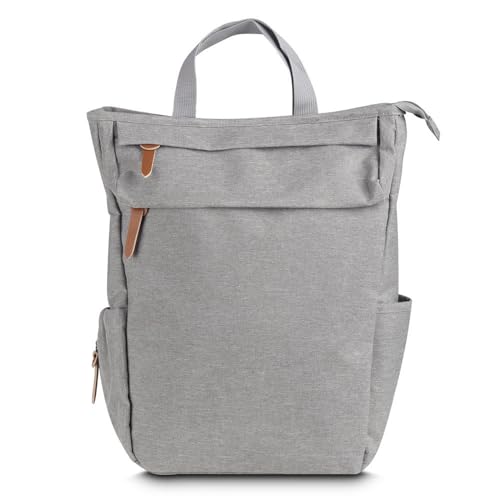 Mochila 17 Litros com Bolso Térmico – Poliéster Cinza para Uso Diário e Transporte de Alimentos