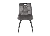  Chaise design vintage avec piètement métal noir - 2 coloris - SPOOKY - Noir