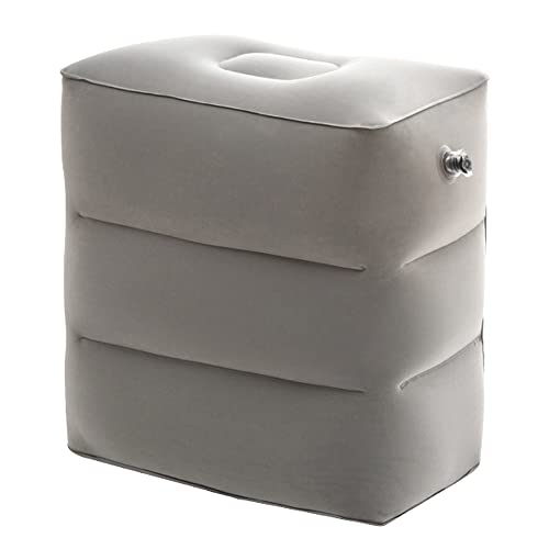 Aufblasbares Reise-Fußkissen, Kinder-Fußpolster, Reisekissen, verstellbar, aufblasbares Fußkissen, 3 Schichten, Beinauflage, geeignet für Reisen, Büro, Zuhause, Zug, Auto, PVC-Beflockungsmaterial Cover