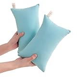 NTBAY Tiny Pillows, Down Alternative 7'x11' Microfiber Mini Pillow for Travel, Pets, Soft Machine Washable Small Pillows for Neck, Wrist, Lumbar and Knee, Aqua