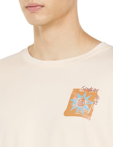 Image of Spykar Men's Oversized Round Neck Half Sleeve Solid Casual T-Shirt
