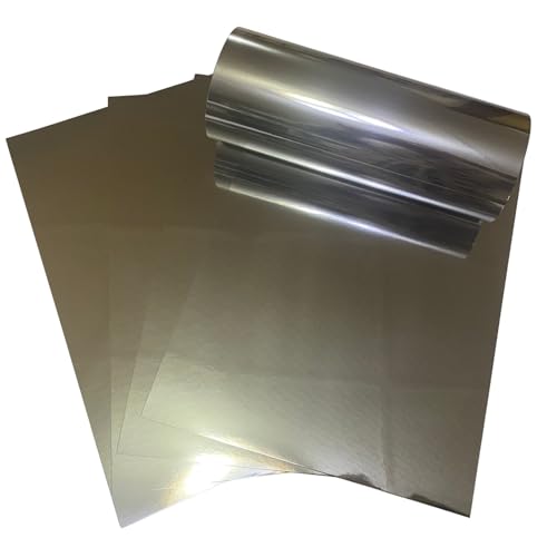 ASENME Cartoncino con effetto specchio, 20 fogli - 250 grammi Cartoncino A4 (Argento, A4 / 20 unità)