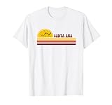 Ciudad retro con logotipo vintage de puesta de sol de Santa Ana Camiseta