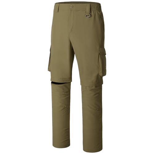 Bassdash Pantaloni da Trekking con Zip da Uomo Pantaloni da Esterno ad Asciugatura Rapida Staccabili Leggero e Resistente all'Acqua Protezione Solare UPF50+