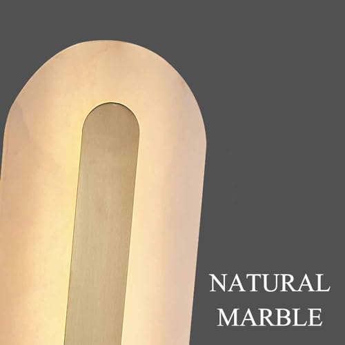 YMDHFS Alabaster Wall Sconces Oval Marble Wall Sconce with Gold Base - image 9