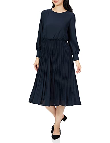 店舗併売品 レディース プリーツワンピース ネイビー カジュアルドレス Aiuqf ナチュラルビューティーベーシック M 特価イラスト Ventures Com My