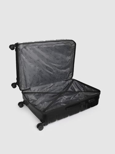 Image of Teakwood 76 CM Unisex Trolley Bag for Travel, Hard Cabin Trolley Large Travel Suitcase Bag, Lock System 360 Degree 8 Rotating Wheels (76 CM, Black)