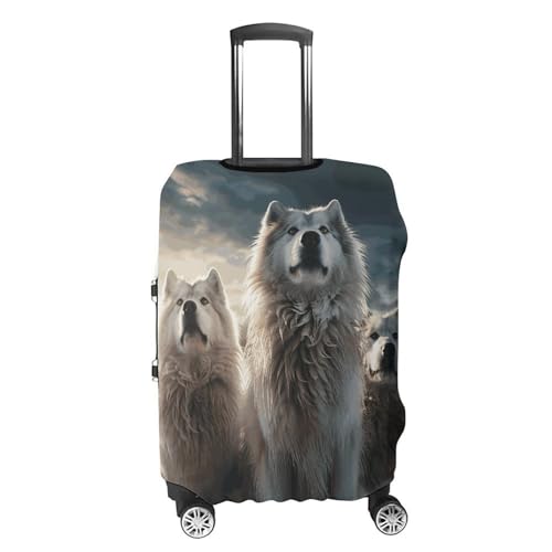 Wolf Tribe Luggage Cover Elastic Suitcase Protector Case Anti-Scratch Washable Baggage Covers Protector For Traveling, Aircraft Consignment M4