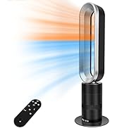 32 inch Space Heater Bladeless Tower Fan, Heater & Fan Combo, 9H Timer 10 Speeds with Remote Cont...