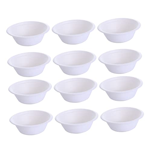 BCOATH 100Pcs White Disposable Paper Bowls Dinnerware for Camping Bbq and Parties Lightweight Portable DIY Painting Accessories Party Supplies