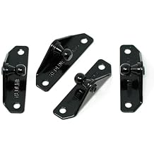 10mm Ball-Stud Mounting Brackets Pack of 4 Low Profile - Gas Strut Lift Support Fittings Black Powder-Coated over Zinc-plating RT-60-00001-4