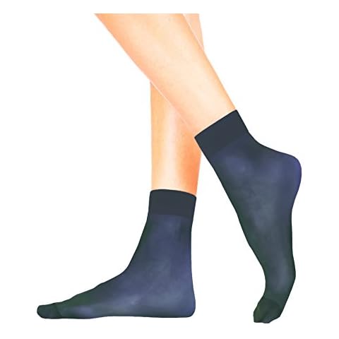 Lady Sofia 20 Pairs CARRIE Sheer Ankle Pop Socks 20 Denier Anklets for Women (Navy) Cover