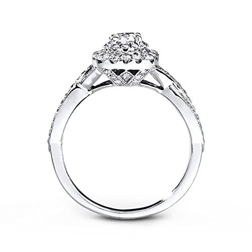 1 Carat (ctw) Bridal Set Moissanite engagement rings for women 10K 14k 18K gold ring Platinum Plated Silver Princess moissanite rings2