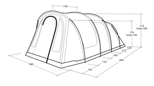 Outwell Rockwell 6 Personen Tunnelzelt für Familiencamping