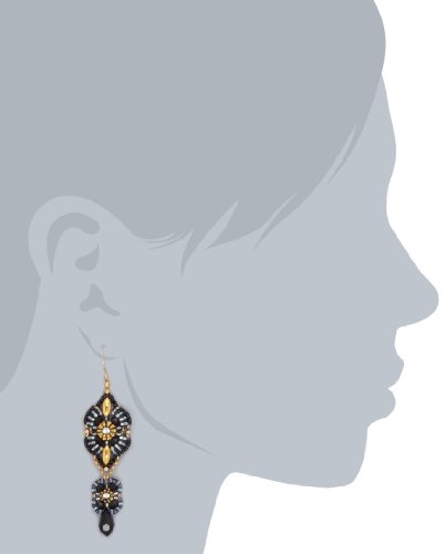 Miguel Ases Black Quartz And Swarovski Swinging Station Earrings #TOP1