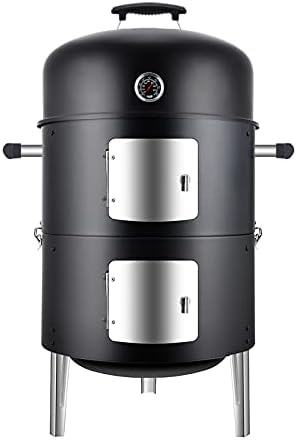 Charcoal BBQ Grill, Heavy Duty 3-in-1 Barbecue Smoker Grill for G...