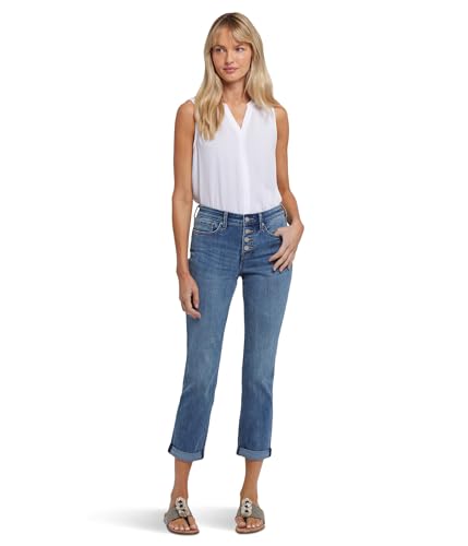 NYDJ Women's Sheri Slim Ankle Roll Cuff Jeans in Majorca Bay Majorca Bay 4 27 inch Inseam