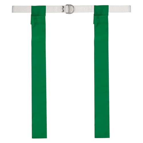 Champion Sports Flag Football Set - Durable Velcro Flags with 1" Belt One Size Fits All - Green