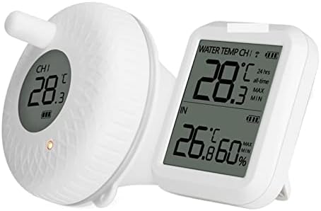 Wireless Pool Thermometer Wireless Indoor Outdoor Floating Pool Thermometer for Swimming Pool, Bath Water, Spas, Aquariums & Fish Ponds Floating Easy Read